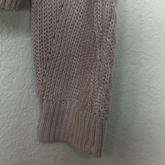 NWOT Divided Taupe Ribbed Crew Neck Zip Front Knitted Cardigan With Pockets - Picture 8 of 9